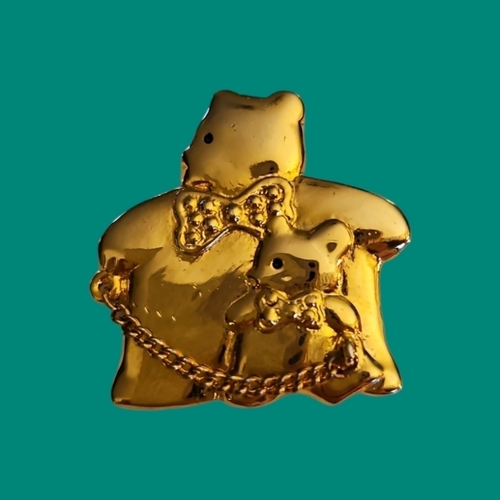 3/$30 Vintage Mama Teddy Bear Doll Eyeglass Holder Brooch Pin